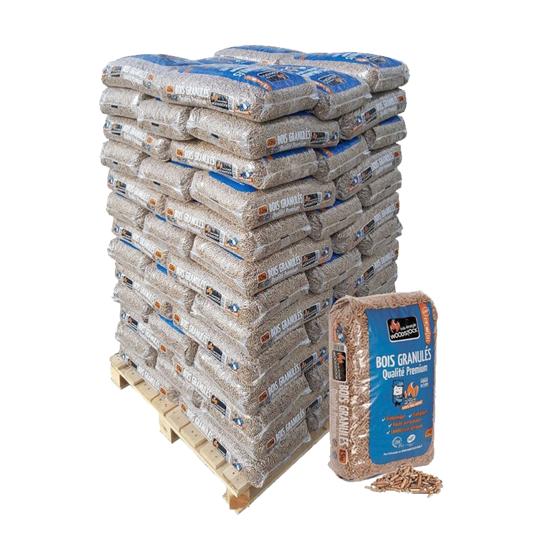 Crépito® Premium Holzpellets — Palette 1 080 kg (72 Säcke) · DINplus · ENplus A1 · NF
