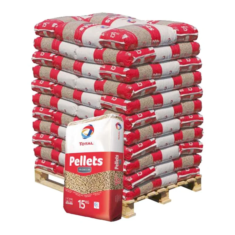 Holzpellets TotalEnergies Premium 6 mm — Palette 990 kg (66 Säcke à 15 kg) · DINplus · ENplus A1